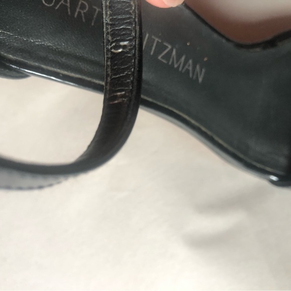 ❤️Stuart Weitzman Black Sandals Heels Patent Leather size 5 M - Picture 8 of 10